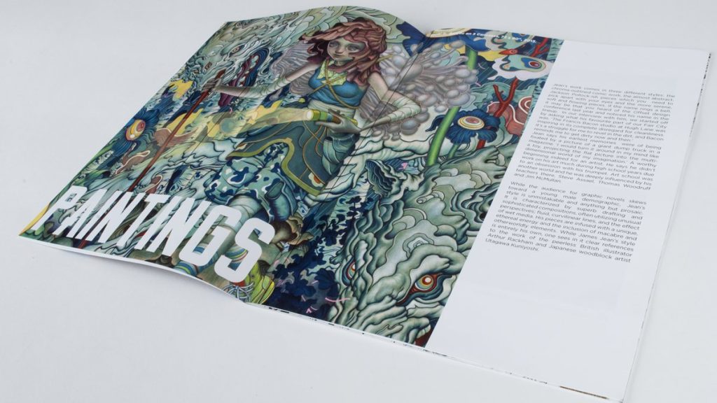 A page of the James Jean artist booklet - designed by Topaz Torres